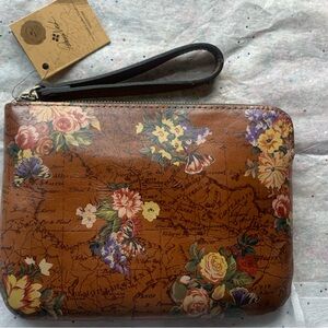 Patricia Nash English Garden Leather Cassini Wristlet Pouch